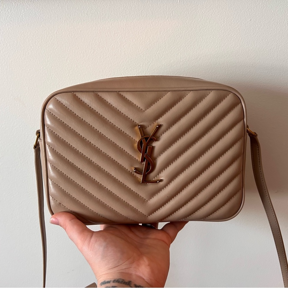 YSL Lou Camera Bag in Dark Beige Like-New, Authentic